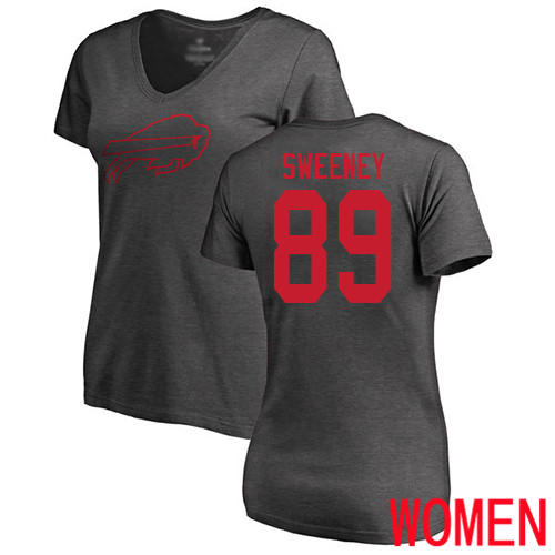 NFL Women Buffalo Bills #89 Tommy Sweeney Ash One Color T Shirt